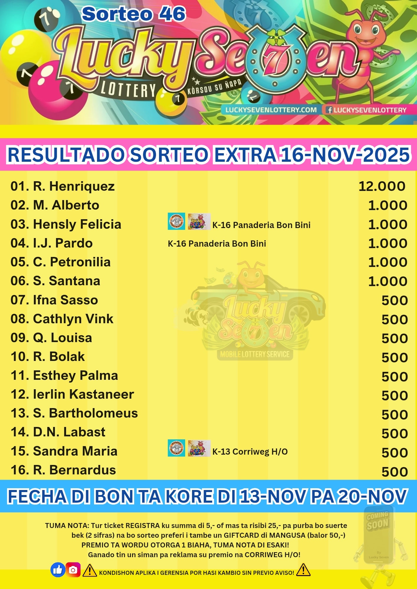 Sorteo Extra