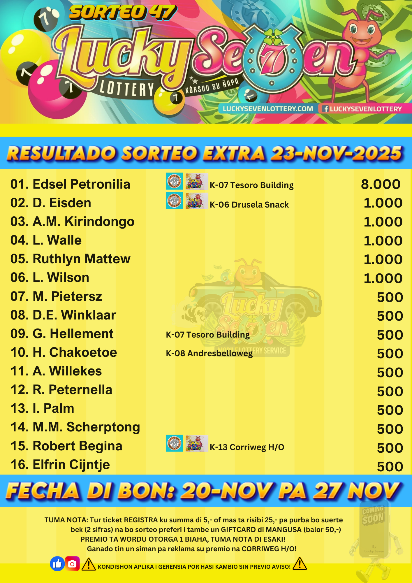 Sorteo Extra
